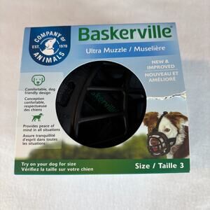 Baskerville Ultra Muzzle Size 3 Black Rubber Custom Heat Shaping Breathable New